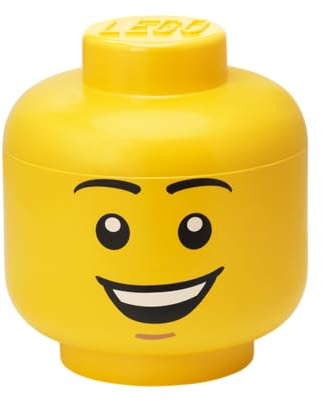 LEGO Iconic - Caja de almacenamiento grande, apilable, 8,5 L, amarillo, Happy Boy