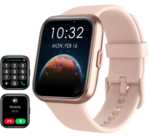 Smart Watch for Women(Answer/Make Call), Alexa Built-in 1.8 Touch Screen Fitness Watch with SpO2 Heart Rate Sleep Monitor, 100 Sports IP68 Waterproof Step Counter Ladies Smartwatch for iPhone Android