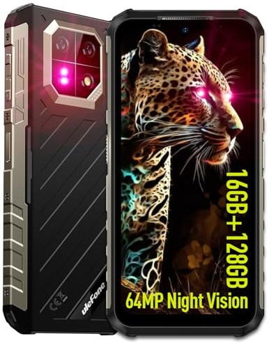 Ulefone Armor 22 Movil Resistente Android 15 Movil Irrompible 16GB+128GB,64 MP Cámara +64 MP Visión Nocturna Móvil 6.58 FHD+ 120 Hz Movil Indestructible 6600mAh 33W Dual SIM/WiFi/NFC/IP69K(Nergo)