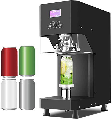 Can Sealing Machine 370W Full Automatic Can Seamer Can Sealer With LCD Panel, Tin Can Sealer Bottle Can Capping Customed Caliber Height Adjustable, for All Material Cans