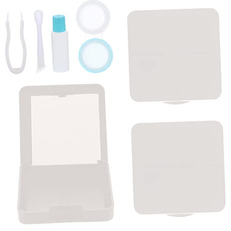 LALAFINA 3sets Portable Contact Case Box for Contact Lenses Halloween Eye Companion Box Travel Friendly