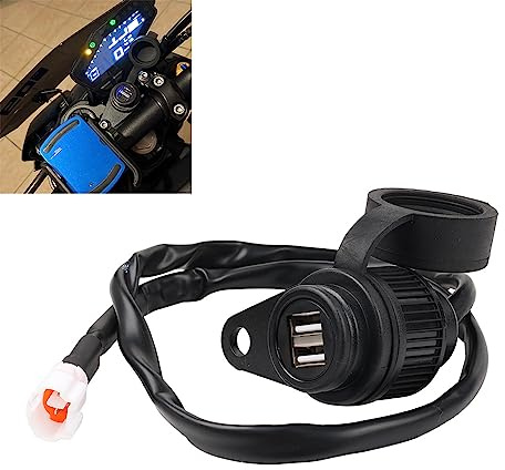 MOQIAOSEIKO Adaptador convertidor de Enchufe de Cargador USB Doble Cargadores de baterías para Motocicleta para Yamaha MT07 MT09 MT-07 MT-09 FZ-07 FZ-09 XSR700 XSR900 Tracer XSR 700 900 ABS SP GT