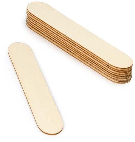 Mopec W48 Lot de 50 bâtons plats en contreplaqué 2,5 x 15 x 0,2 cm, marron, normal