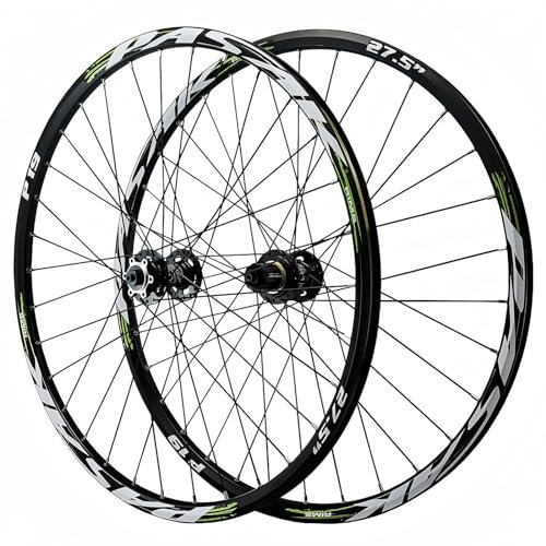 Mountainbike Laufradsatz 26/27,5/29 Zoll, Für 7-11-Fach Aluminiumlegierungsfelge 32H Disc Brake MTB-Laufradsatz,Kassette,Schnellspanner Für Vorder Und Hinterräder Green,29inch