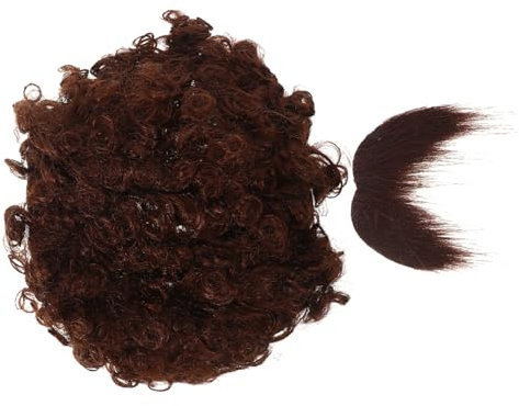 FOYTOKI Afro Perücke Und Bart Set Für Party Cosplay Kostüm Requisiten Locken Schnurrbart Maskerade Dekor Neuheitskostüm Herrenaccessoires