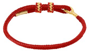 Viwind Tibetisches Glücksarmband Accessoires handgefertigte Armbänder 0.4,mm DIY 22.5cm geflochtene Seil Armbänder Einstellbares Rot Armband (Rot)