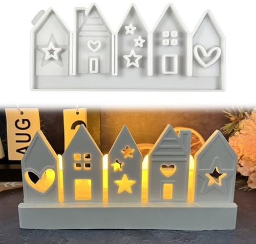 Silikonformen Gießformen Häuser Kerzenhalter, Einschieber, Haus Gips Zum Gießen, Giessformen Silikon