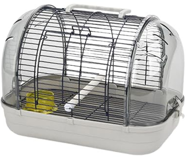 Colcolo Leichter Vogelträger-Transportkäfig mit Ständer, Leichter Vogelkäfig, Villa, Vogelkäfig für Papageien, kleine Vögel, Wellensittiche, Grau