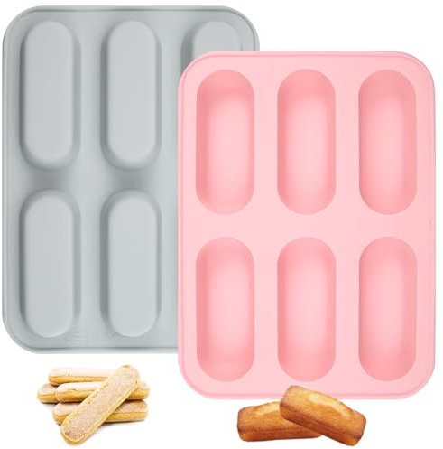 2 Piezas Moldes Rectangulares de Silicona Antiadherente para Horno - Barritas Moldes para Cereales, Chocolate, Bizcochos, Jabón