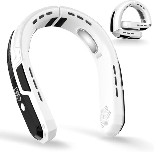 Tragbarer Nackenventilator, 6000mah Akku Hals Ventilator Wiederaufladbarer, 3 Geschwindigkeiten Faltbarer USB Ventilator Leise Mini Ventilator für Reisen im Freien Drinnen, geschenke Für Männer Frauen
