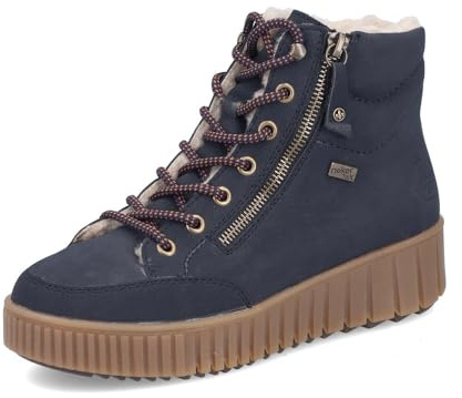 Rieker Damen Klassische Stiefeletten Y6104, Frauen Stiefeletten, lose Einlage, wasserabweisend, riekerTEX,halbstiefel,blau (14),38 EU / 5 UK