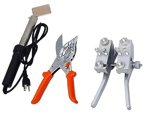 Round Belt Welding Machine with Drive Belt Connector, Hot Melt Welder for PU Pipes, Plastic Strips, V-belts, and Pentagonal Belts - Includes Clamp, Scissor, and Soldering Iron