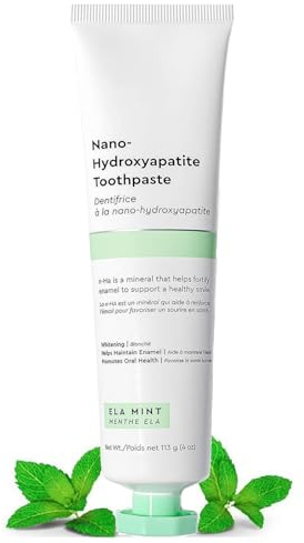 Fluoride-free toothpaste nano hydroxyapatite, helps remineralisation, suitable for sensitive teeth, whitening - for adults, children oral care, Ela mint flavour