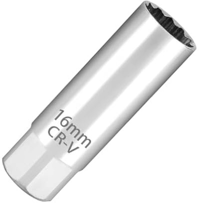 16 mm Spark Plug Socket, 12-Point Thin Wall Spark Plug Removal Tool, Automobile Sparking Plug Wrench with 3/8 Inch Drive and Magnetic Feature