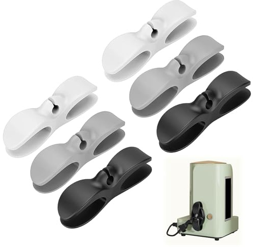 ARYIMYDP 6 piezas Sujetacables Autoadhesivos, Enrollador de Cables para Aparatos Cocina, Batidora, Olla Arrocera, para Guardar Cables Casa en Oficina
