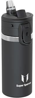 Sparrow Borraccia Termica Bambini- 500ml - TouchFlow Bottiglia Termica Acciaio Inox - Senza BPA Borracce Termiche con Cannuccia per Palestra, Sportiva, Campeggio