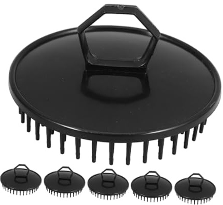 Gatuida 6 Stück Kopfhautmassage Rund Mit Griff Shampoo Massagebürsten Aus Bambus Kopfhautpeeling Für Männer Frauen Schuppenentfernung Und Durchblutungsförderung in Dusche