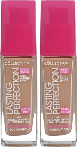 Collection Cosmetics Lasting Perfection Satin Foundation, Full Coverage, with Hyaluronic Acid, 10N Buttermilk Neutral 27ml (Pack of 2)
