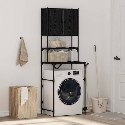 Generico Mobile per Lavatrice Rovere Nero 68 x 48.5 x 194 cm,Accessori elettrodomestici,Accessori lavatrici e asciugatrici,Accessori per lavatrici e asciugatrici-871369