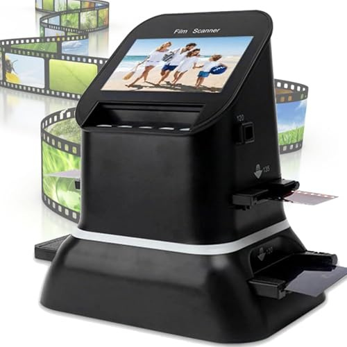 All-in-One Film to Digital Converter 22MP Film Scanner, 4.3 LCD Slide Negative Scanner with Image Preview Editing for 35mm/120 Medium Format Films