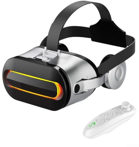 Visore di realtà virtuale 3D per smartphone, progettato per giochi coinvolgenti e riproduzione video a 360°, compatibile con iPhone e Android, colore: bianco