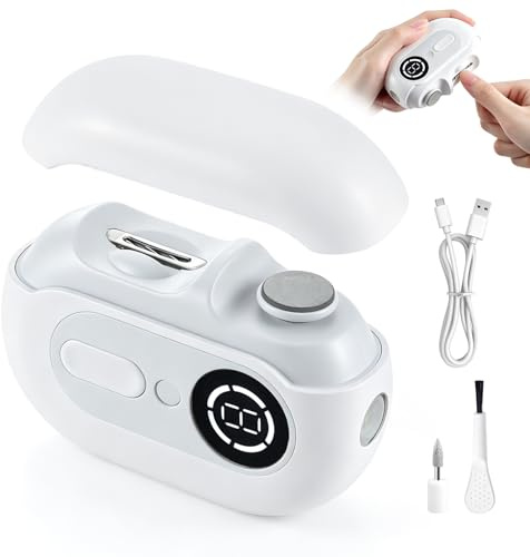 Feelhap 4 En 1 Coupe Ongle Electrique,Coupe-Ongles Automatique,Faible Bruit