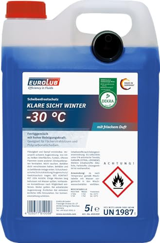 EUROLUB 810005 Scheibenfrostschutz KLARE SICHT Winter -30°C Fertigmischung, 5 Liter