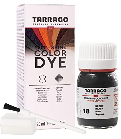 Tinte para Zapatos y Bolsos de Cuero y Textil con Esponja y Brocha | Cubre Rozaduras y Desgastes del Calzado | Gama de 90 colores