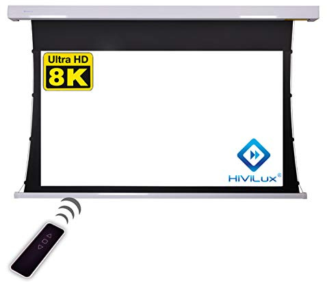 HiViLux Tension Motor Leinwand Dualspann/professionell Kinofolie: HiViWhite Cinema 1,0 / 8K/4K UHD für 3D / 2D / TXN Serie (16:9 Bild:187x105cm 84 Diagonal, Weiss)