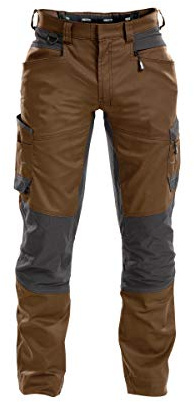 Dassy Unisex arbetsbyxor, Marron/Grigio, 58