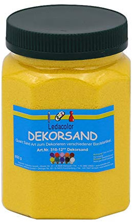 XL Dose Dekosand | Gelb | Farbsand | Feine Körnung | Bastelsand | 850g | Wiederverschließbare Dose mit Streufunktion| Schadstofffrei