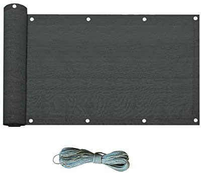Rebecca Mobili Frangivista, Parasole Ringhiera Grigio Antracite, Hdpe, Ombra Balcone Privacy - Misure: 0,75 x 6 mt (HxL) - Art. RE6584