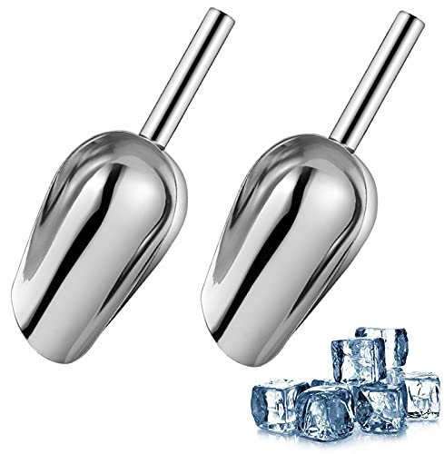 Niuhong 2 Pcs Eisschaufel Küche Groß Edelstahl Eisschaufel Lebensmittel Eisschaufel Rostfreier Stahl Eisschaufel Küche Multifunktion Für Eis Getreide Mehl Zucker Kaffee Bar Restaurant Hotel