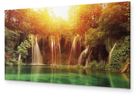 murando - Akustikbild Bilder Akustikschaum Hochleistungsschallabsorber Schallschutz Leinwand 1 tlg Wandbild Raumakustik Schalldämmung Natur Landschaft Wasserfall c-B-0257-b-a