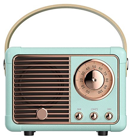 Retro-Bluetooth-Lautsprecher, Vintage-Lautsprecher mit altmodischem klassischem Stil, lauter Lautstärke, Bluetooth 5.0 kabellose Verbindung, unterstützt TF-Karte, U-Disk und AUX-Audio-Eingang (blau)