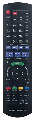 ALLIMITY N2QAYB000479 Remote Control Replace Fit for Panasonic DVD TV | Recorder DMR-XW380 DMR-XW385 DMR-XW390 DMR-XW480 DMR-XW380GL DMR-XW385GL DMR-XW390GL DMR-XW480GL