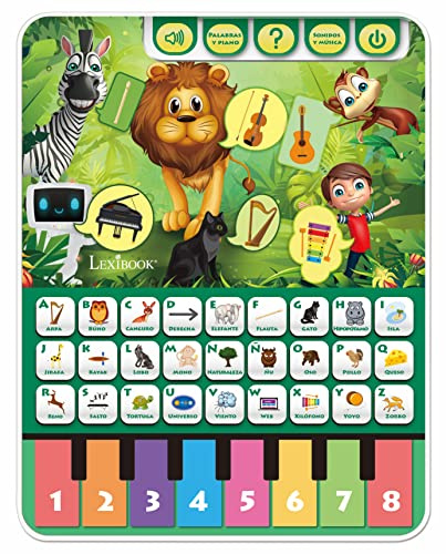Lexibook, Tablet parlante educativo per Imparare l'alfabeto, Le cifre, Gli Animali e la Musica, Spagnolo, JCP10ES
