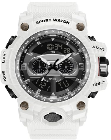 RORIOS Relojes Deportivos para Hombre Multifuncional Militar Relojes Resistente al Agua Digital Relojes con Alarma Electrónica Relojes de Pulsera