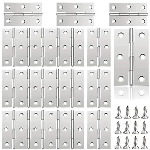 20 Pezzi Cerniere Inox Cerniere per Ante Cerniera Piatta Pieghevole 55 * 34 mm per le Ante Degli Armadi Cassetti Ferramenta per Mobili con Viti