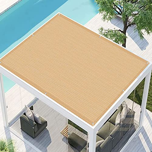 Tenda da Sole per Esterno 2.4 x 6.5 m Frangivento Anti-UV HDPE Telone Recinto Terrazzo con Occhielli Corde Fascetta per Giardino esterno cortile patio, Beige