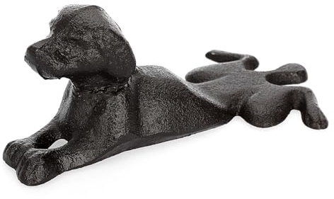 SUMTree Cast Iron Door Wedge Door Stop, Door Stopper, Dachshund, Dark Brown