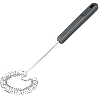 Zyliss Frusta a Spirale, Frusta a Spinta Manuale, Frusta da Cucina, in paglia di grano sostenibile/acciaio inossidabile