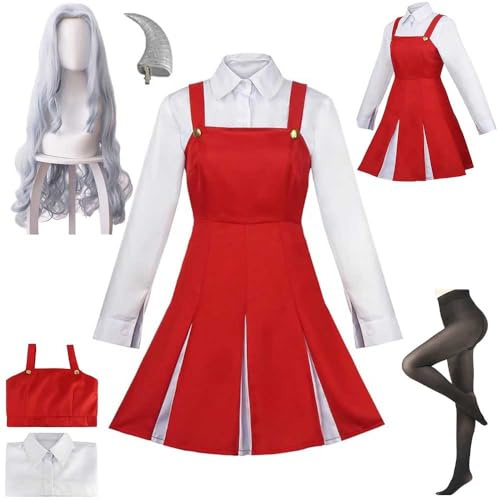Vasfarok Eri cosplay-kostym, outfit, Mha Eri röd klänning, uniform, kostym, komplett set för kvinnor, halloween