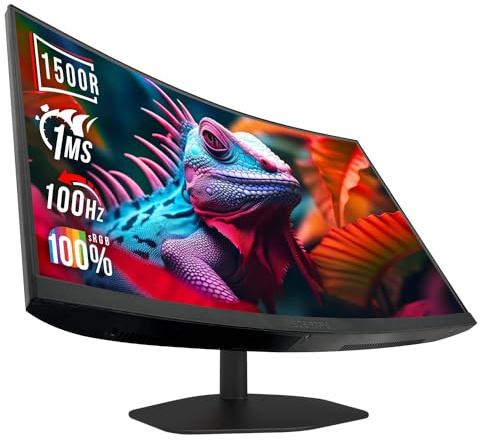 Sceptre Curved 27-inch Prime Gaming Monitor 1500R 100Hz HDMI X2 DisplayPort 1ms 100% sRGB, Build-in Speakers Machine Black 2025 (C275W-FW100T Series)