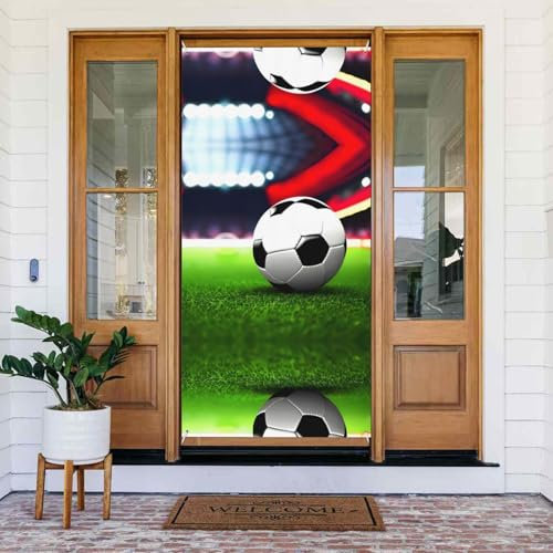 Fußball-Sportball-Druck, Türabdeckung, Banner, Party-Dekorationen, Veranda-Schilder, für Geburtstage, drinnen und draußen