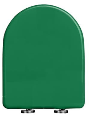 Abattant WC en forme de U à fermeture douce avec fermeture rapide et fonction de fixation sur le dessus (vert)