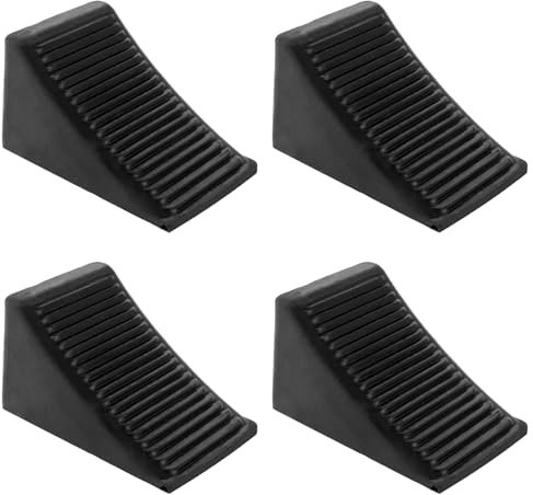 SHUESS 4 Stück Unterlegkeil, Gummi Unterlegkeile Wohnmobil rutschfeste Unterseite Schwerlast, 16x 10 x 10cm Bremskeile für Wohnmobil Anhänger PKW Hänger