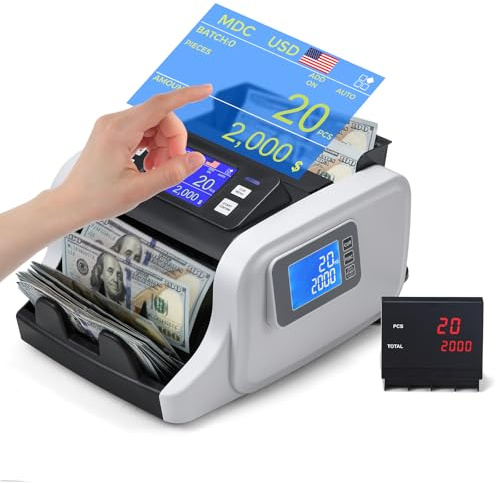Bonvoisin Money Counter Machine Mixed Denomination, Cash Counter Machine with Counterfeit Detection, Bill Counter with Batch, ADD and Count Mode