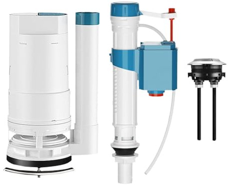 Einteiliger nahtloser Wassertank, Doppelspülventil und Druckknopf-Spülkasten, 180/280 mm Toiletten-Zulauf-Wasserventil-Ablaufventil-Set(18cm)
