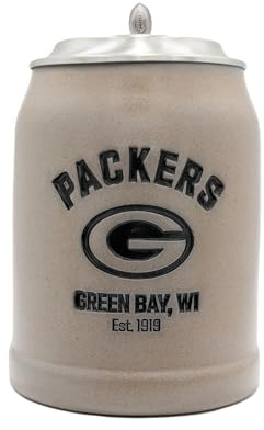 Bavariashop | ®NFL PREMIUM Team-Krug Green Bay Packers | NFL Fankrug mit Team Logo | American Football Sammlerkrug | 0,5 Liter mit Zinndeckel
